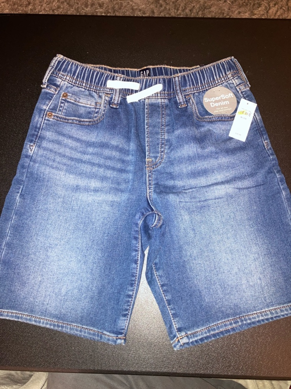 GAP boys xl Elastic-Waist Supersoft Denim Shorts size 12 youth